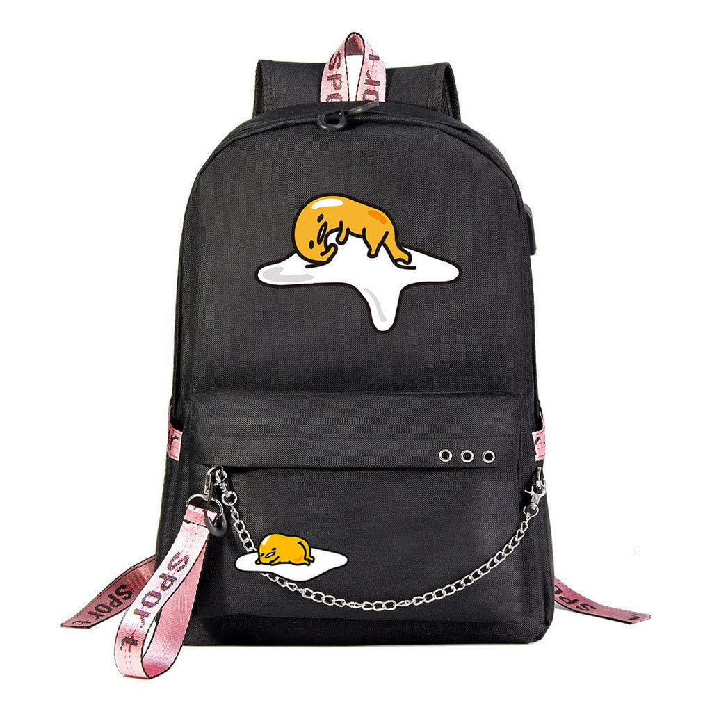 Lazy Egg Usb Youth Student Backpack For Men And Women's Leisure Travel Backpack
