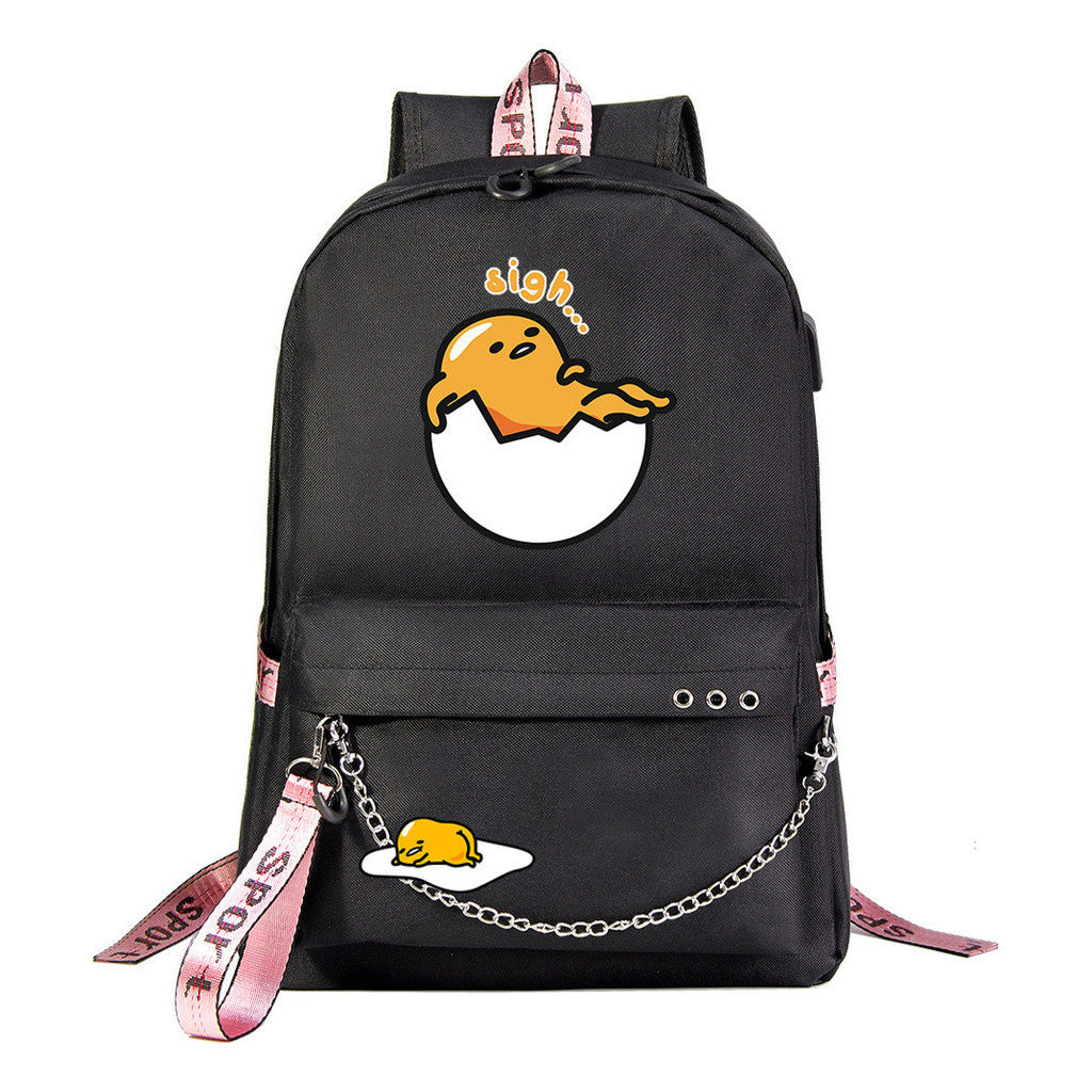 Lazy Egg Usb Youth Student Backpack For Men And Women's Leisure Travel Backpack