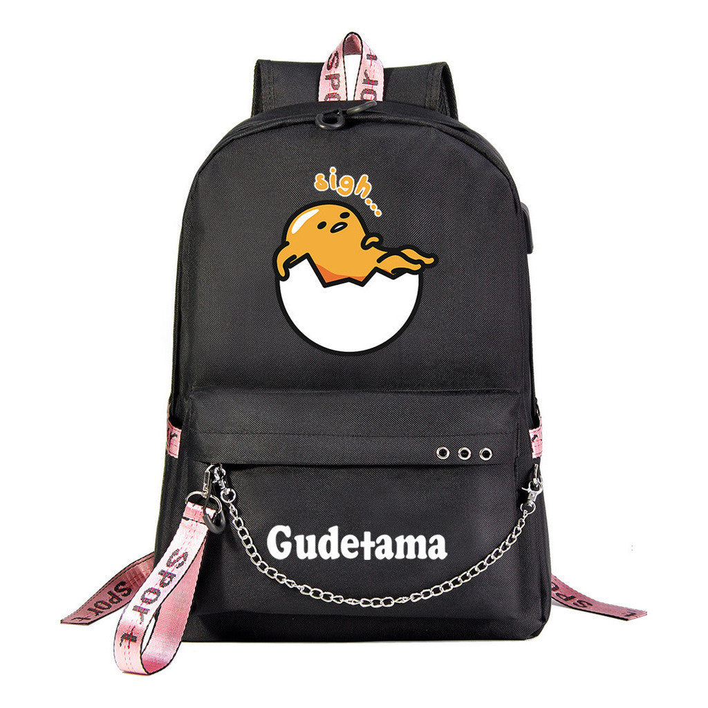 Lazy Egg Usb Youth Student Backpack For Boys And Girls Leisure Travel Backpack