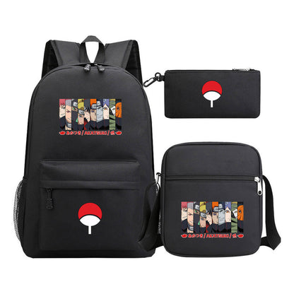 Naruto Starry Sky Youth School Bag Three Piece Set For Boys And Girls Backpack Set