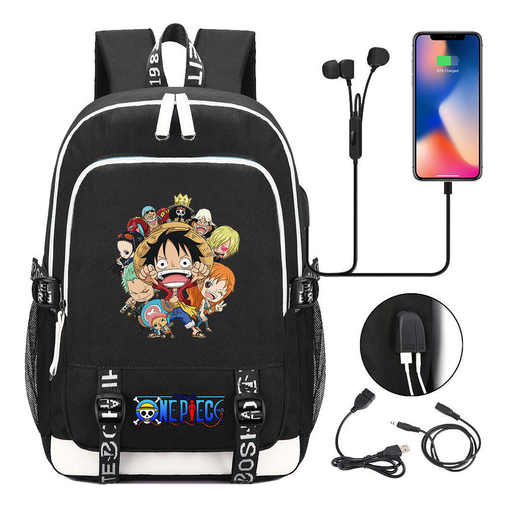 Pirate King Lufei Youth Student School Bag Usb Men's And Women's Leisure Backpack