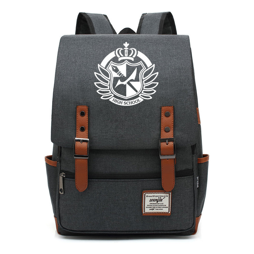 Printed Teenage Student Backpack For Men And Women With Casual Belt Buckle Classic Backpack