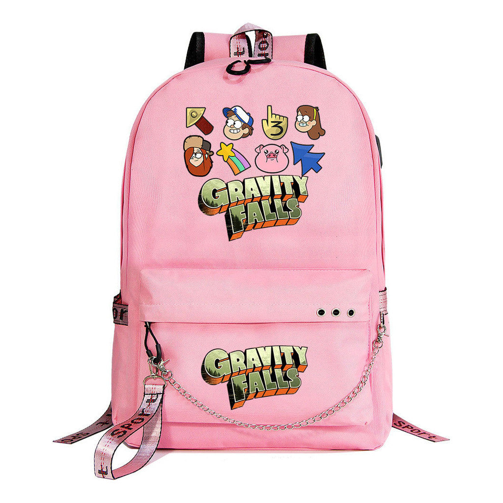 Cartoon Strange Town Youth Student School Bag Men's And Women's Leisure Travel Backpack