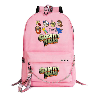 Cartoon Strange Town Youth Student School Bag Men's And Women's Leisure Travel Backpack