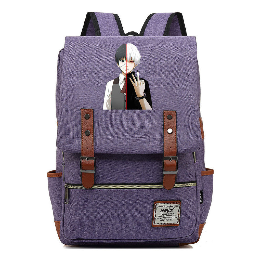 Tokyo Ghoul Student School Bag Men's And Women's Leisure Belt Buckle Backpack