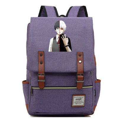 Tokyo Ghoul Student School Bag Men's And Women's Leisure Belt Buckle Backpack