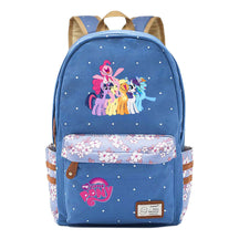Pony Unicorn Youth Student School Bag Fragmented Canvas Girl Backpack