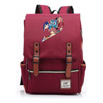 Printed Youth Student School Bag Casual Belt Buckle Classic Backpack