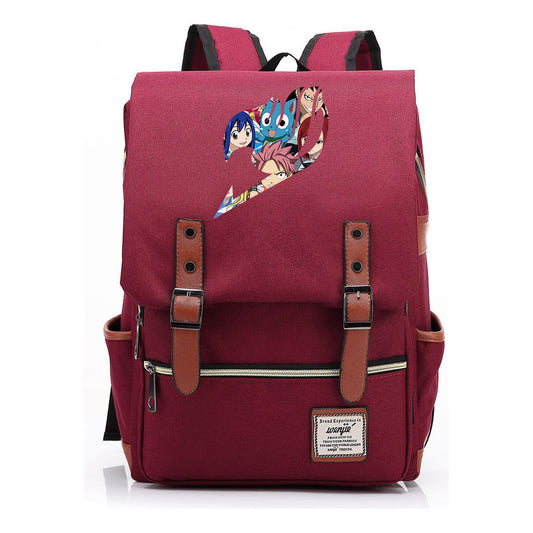 Printed Youth Student School Bag Casual Belt Buckle Classic Backpack