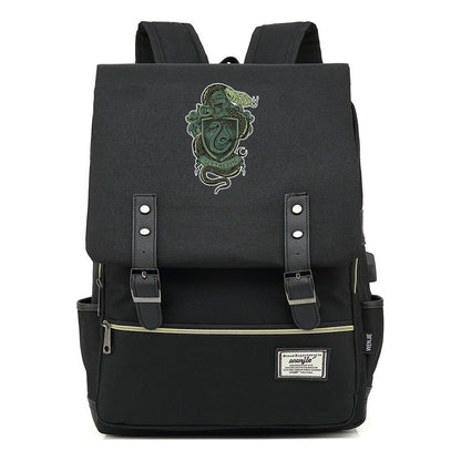 School Of Witchcraft And Wizardry Youth Student Backpack Usb Leisure Belt Buckle Backpack