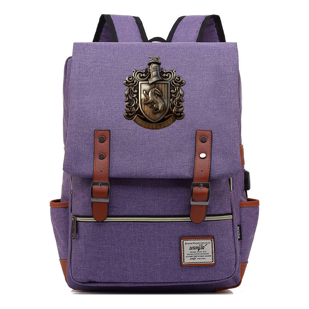Academy Of Magic Teen Student School Bag Usb Casual Belt Buckle Backpack