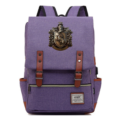 Academy Of Magic Teen Student School Bag Usb Casual Belt Buckle Backpack