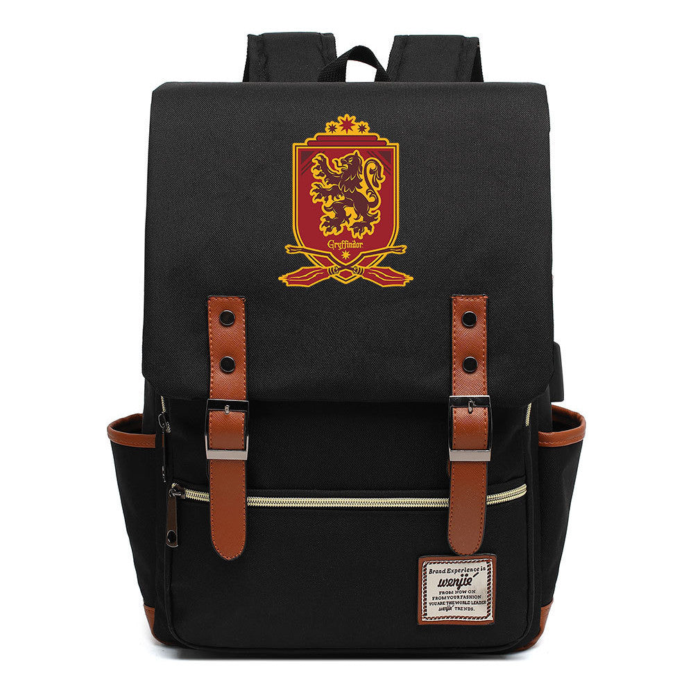 School Of Witchcraft And Wizardry Youth Backpack Usb Leisure Belt Buckle Backpack
