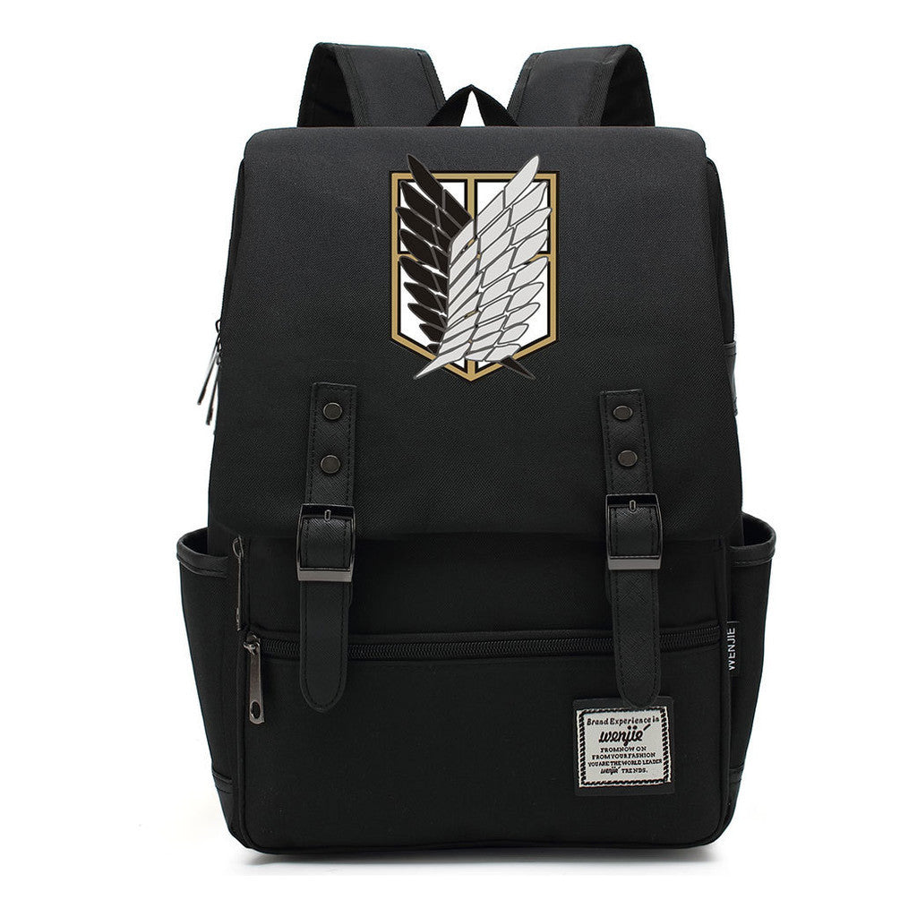 The Giant Of Manga Attack Printed Teenage Student Backpack For Men And Women With Casual Belt Buckle Classic Backpack 38*27*12.5cm