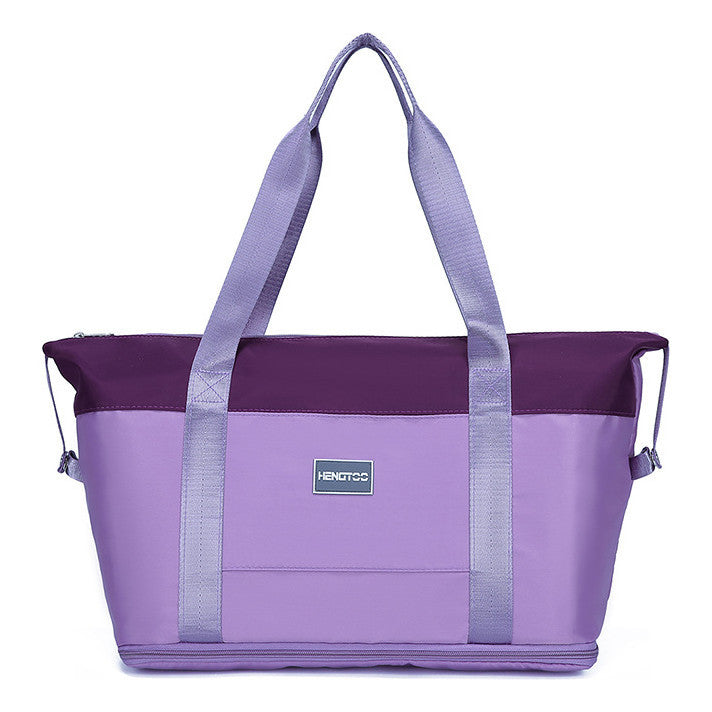 Contrast Color Luggage Bag, Travel Bag, Large Capacity Wet Dry Separation Sports And Fitness Bag, Shoulder Bag