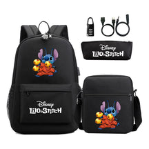 Interstellar Baby Stitch Usb Password Lock Youth Backpack 3-piece Set For Men And Women Backpacks