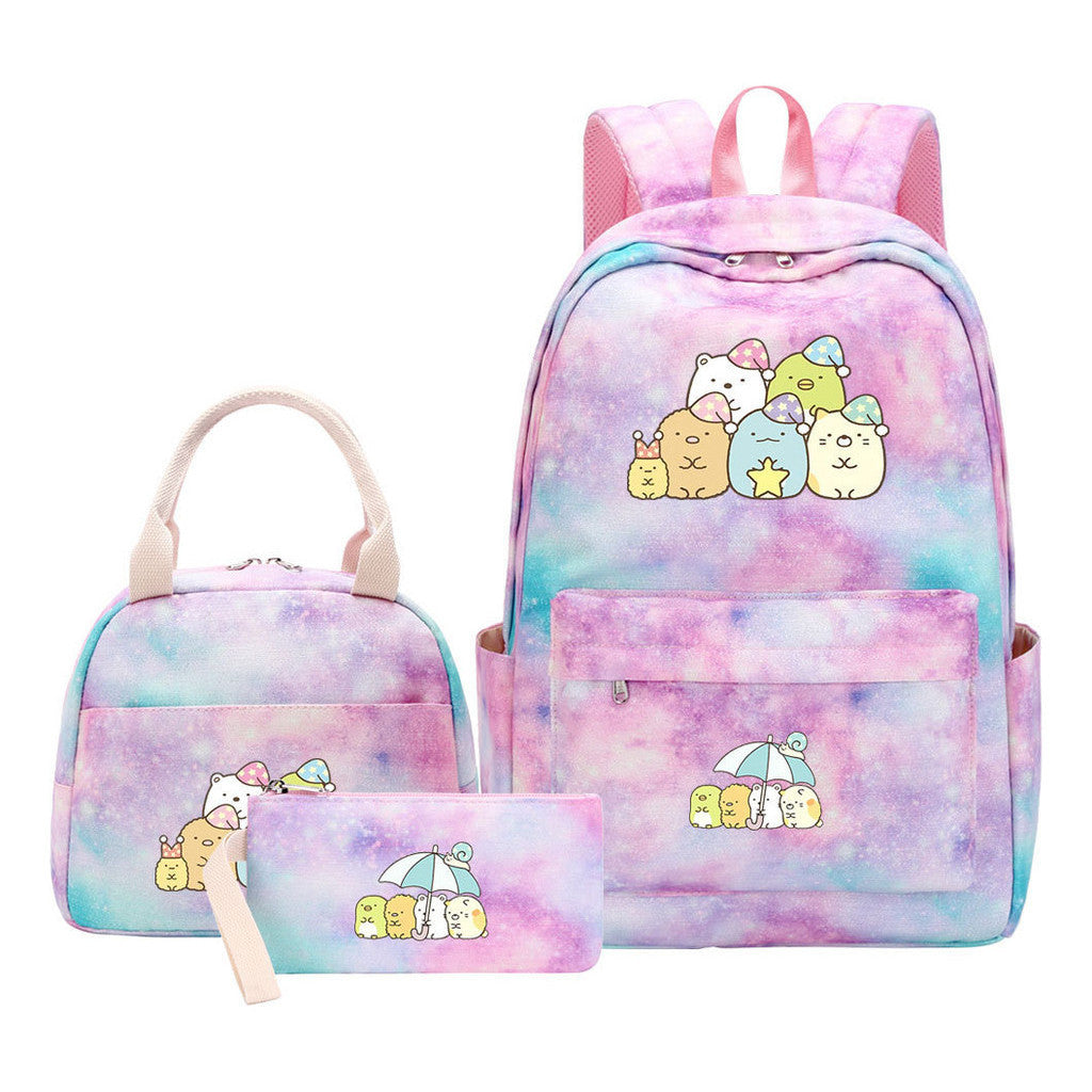 Corner Biology Student School Bag Lunch Bag Three Piece Set Backpack Set