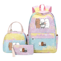 Cartoon Cute Three Cheap Bear Student Backpack Lunch Bag Three Piece Set Backpack Set
