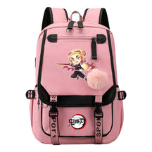 Japanese Cartoon Fashion Usb Student Backpack Casual Woven Flap Backpack