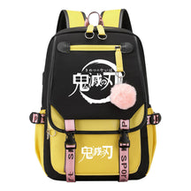 Cartoon Fashion Usb Youth Student School Bag Casual Ribbon Flip Backpack