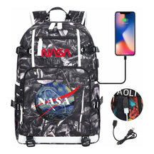 Nasa Fashion Printed Student Backpack With Large Capacity Leisure Travel Backpack
