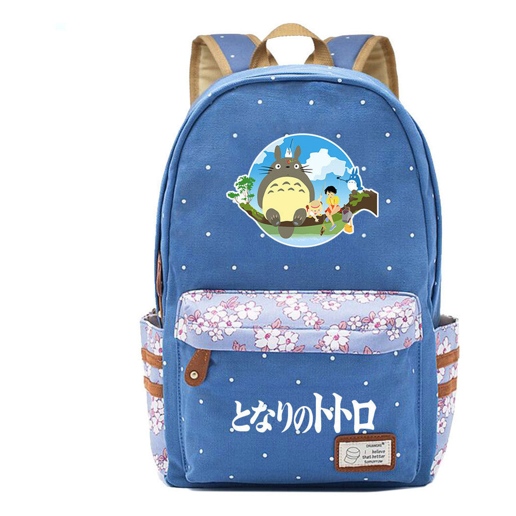 Printed Youth Student School Bag Fragmented Flower Leisure Backpack