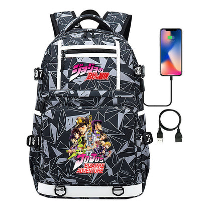 Comic Joe's Wonderful Adventure Print Usb Youth Student Backpack For Men And Women's Leisure Travel Backpack