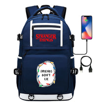 Strange Story Printed Usb Youth Student Backpack For Men And Women's Leisure Travel Backpack