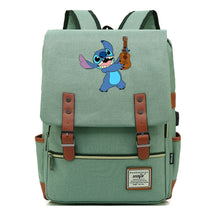 Anime Star Baby Stitch Printed Youth Student Backpack Usb Casual Backpack