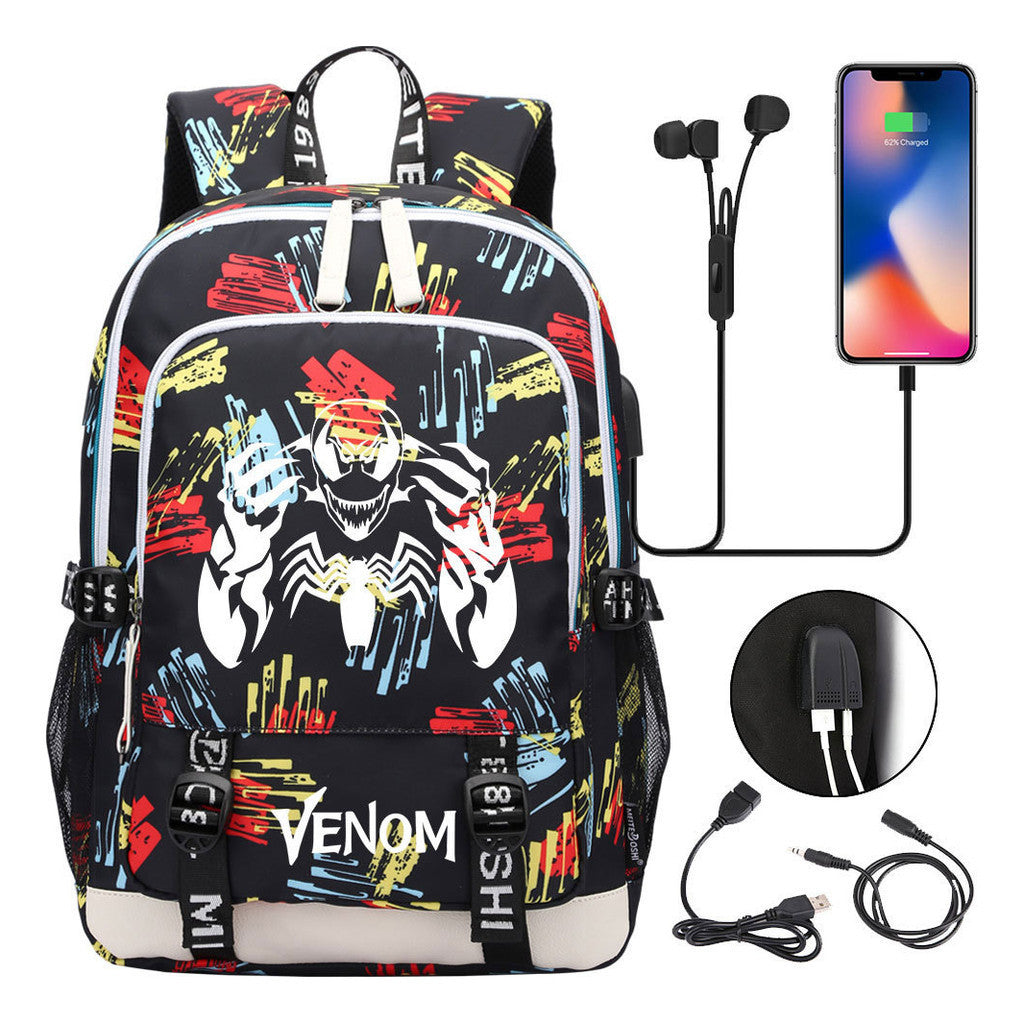 Youth Student Backpack Usb Men's And Women's Leisure Backpack