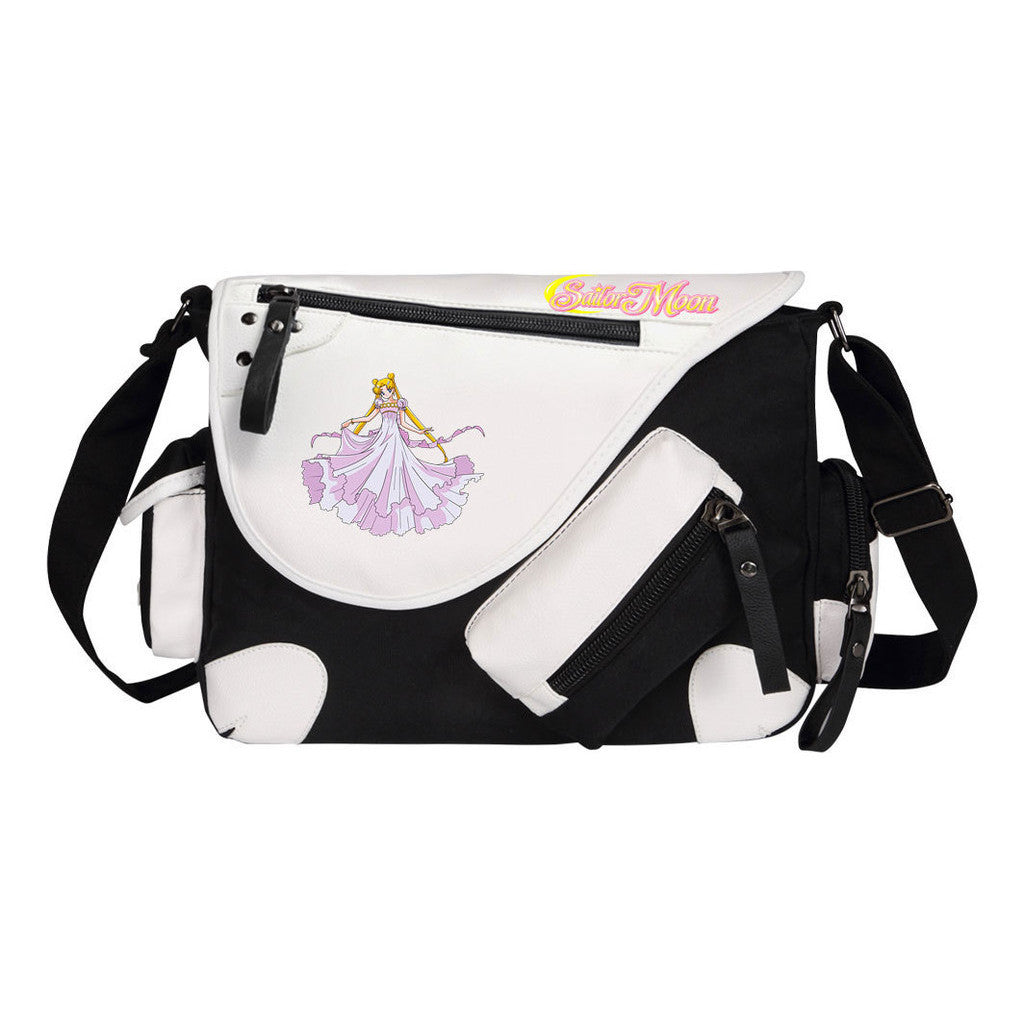 Beauty Girl Warrior Printed Youth Student School Bag Canvas Single Shoulder Bag Men's And Women's Casual Straddle Backpack