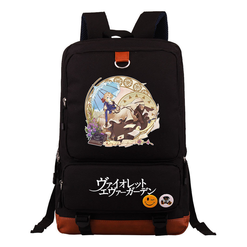 Violet Eternal Garden Printed Student School Bag Large Capacity Travel Bag Men's And Women's Backpack