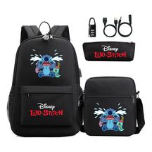 Interstellar Baby Stitch Usb Password Lock Youth Student Backpack 3-piece Set For Men And Women Backpacks