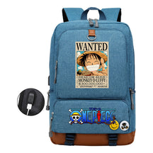 Cartoon Pirate King Printed Usb Student Backpack Leisure Travel Backpack