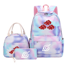 Naruto Student Girl Backpack Lunch Bag Three Piece Set Backpack Set