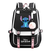 Interstellar Baby Stitch Usb Backpack For Boys And Girls Casual Woven Strap Flip Backpack