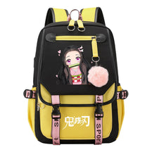 Cartoon Fashion Usb Youth Student Backpack Men's And Women's Leisure Ribbon Flip Backpack