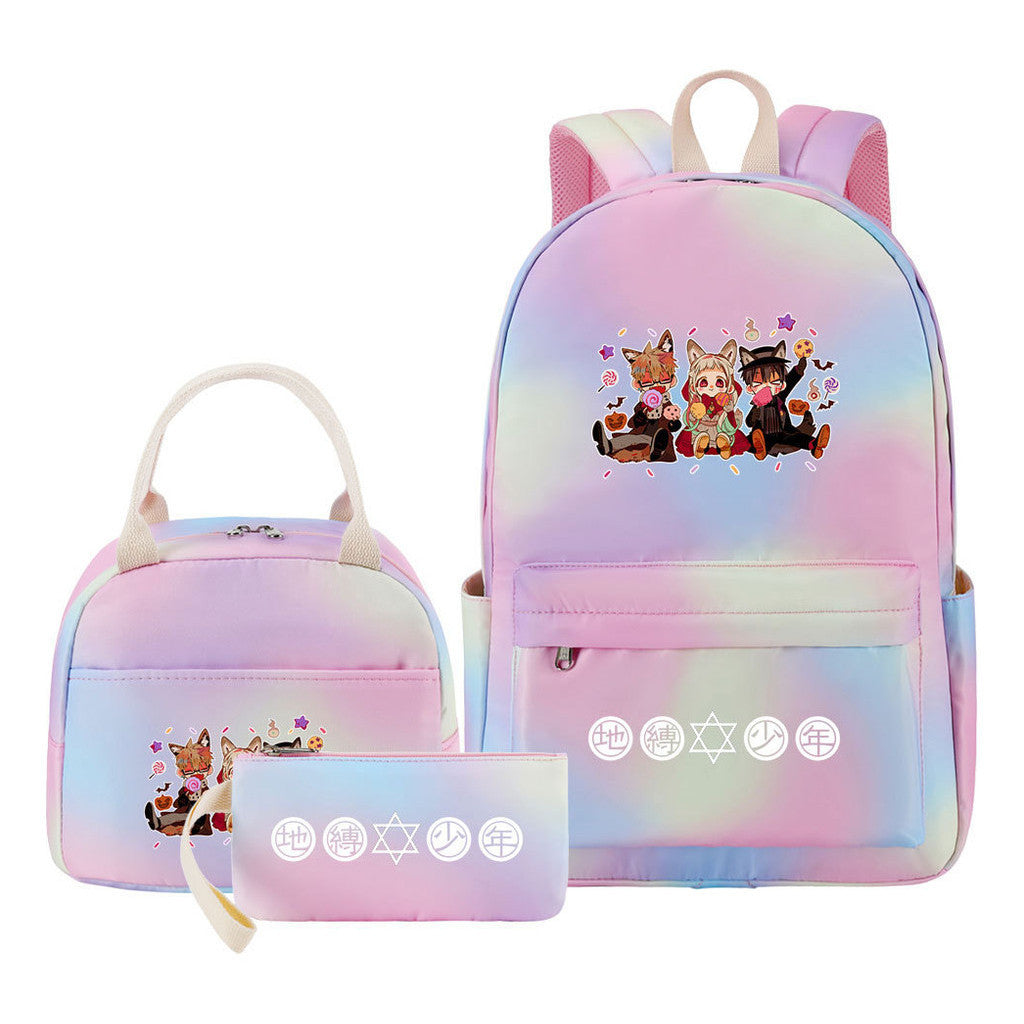 Teenage Student Girl Backpack Lunch Bag Three Piece Set Backpack