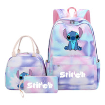 Interstellar Baby Stitch Youth Student Girls School Bag Lunch Bag Three Piece Set Backpack Set