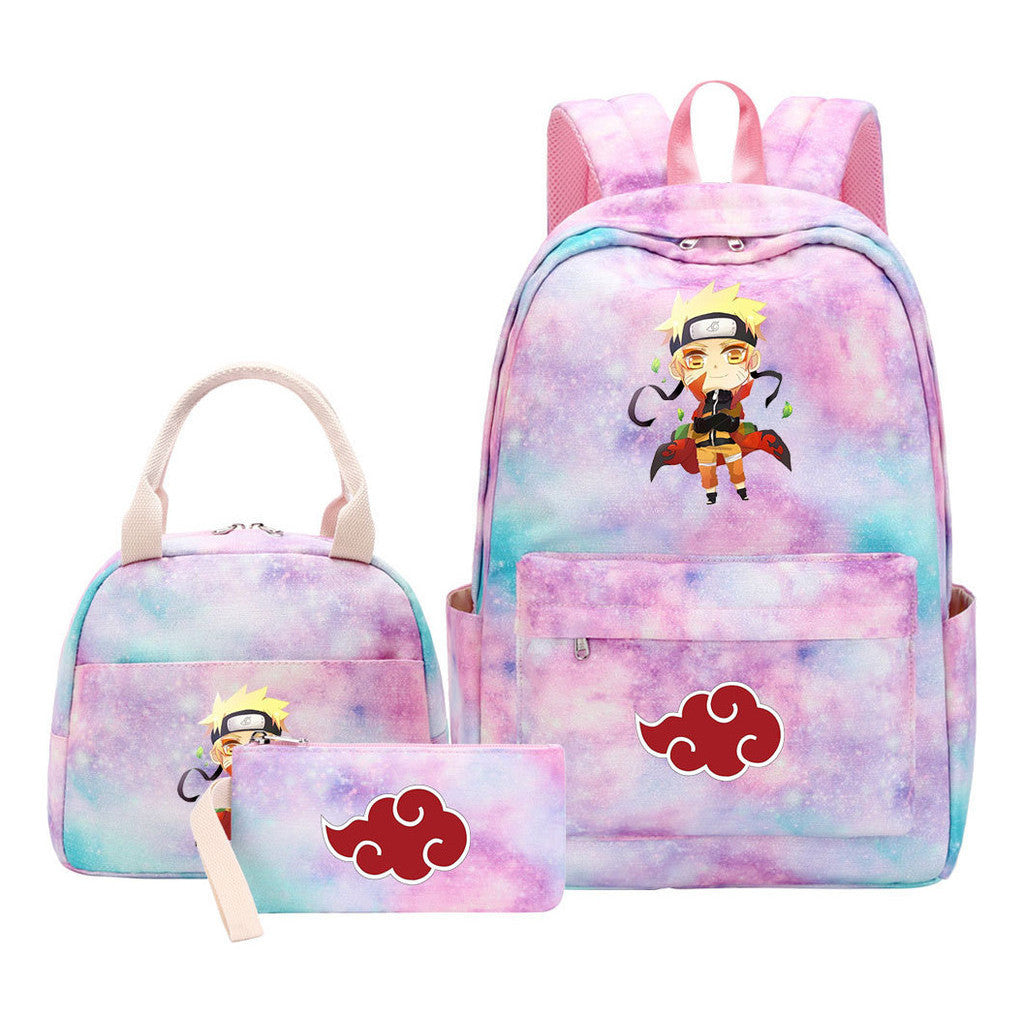 Naruto Girls School Bag Lunch Bag Three Piece Set Backpack Set