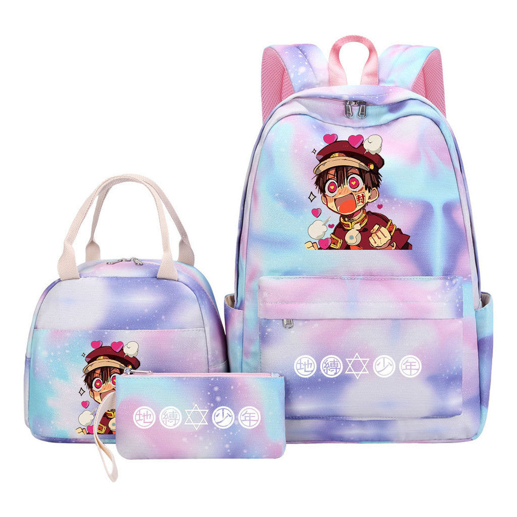 Teenage Student Girl Backpack Lunch Bag Three Piece Set Backpack Set