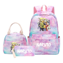 Naruto Teenage Student Girls School Bag Lunch Bag Three Piece Set Backpack Set