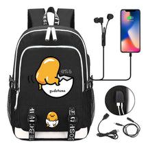 Comic Lazy Egg Youth Student Backpack Usb Men's And Women's Leisure Backpack