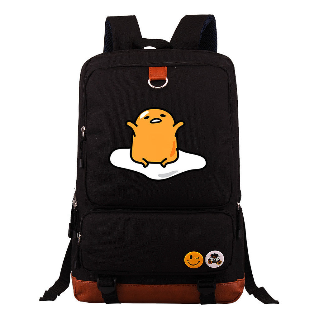 Cartoon Anime Lazy Egg Youth Student Backpack With Large Capacity Travel Bag For Boys And Girls Backpack