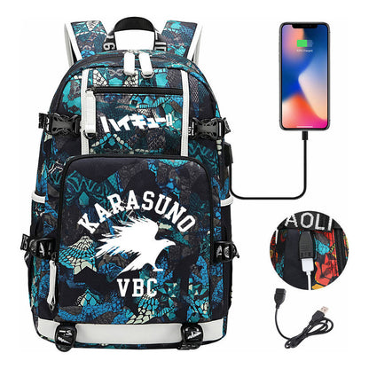 Volleyball Youth Usb Large Capacity Youth Student School Bag Men's And Women's Leisure Travel Backpack
