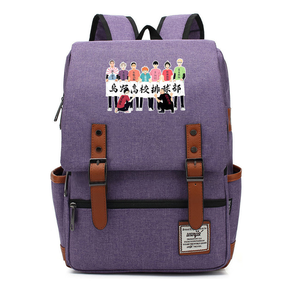 Volleyball Youth Printed Youth Student School Bag Men's And Women's Leisure Belt Buckle Classic Backpack