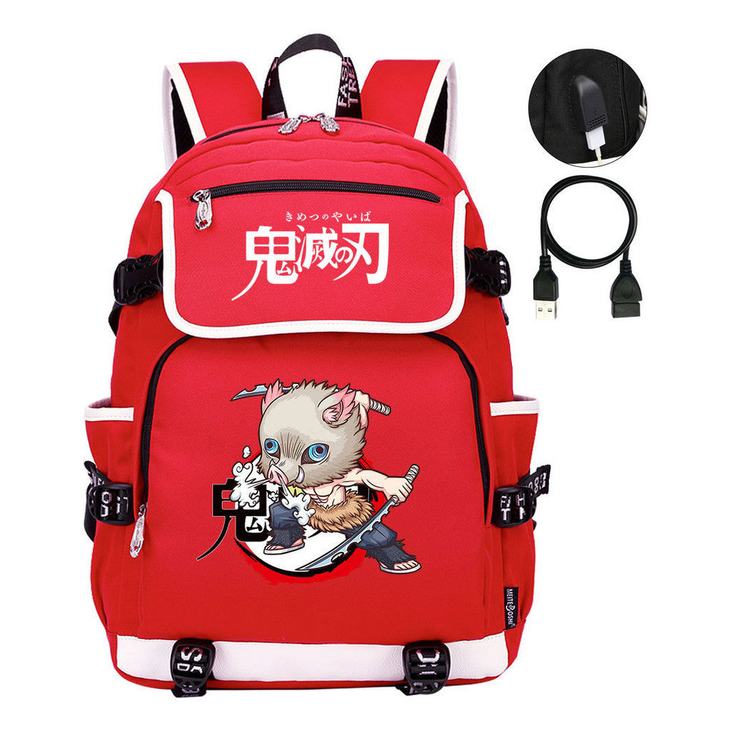 Anime Cartoon Usb Youth Student Backpack For Men And Women Leisure Backpack