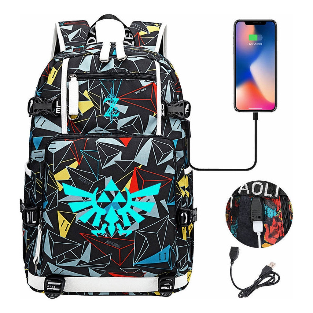 Legend Of Zelda Usb Youth Student Backpack For Men And Women's Leisure Travel Backpack