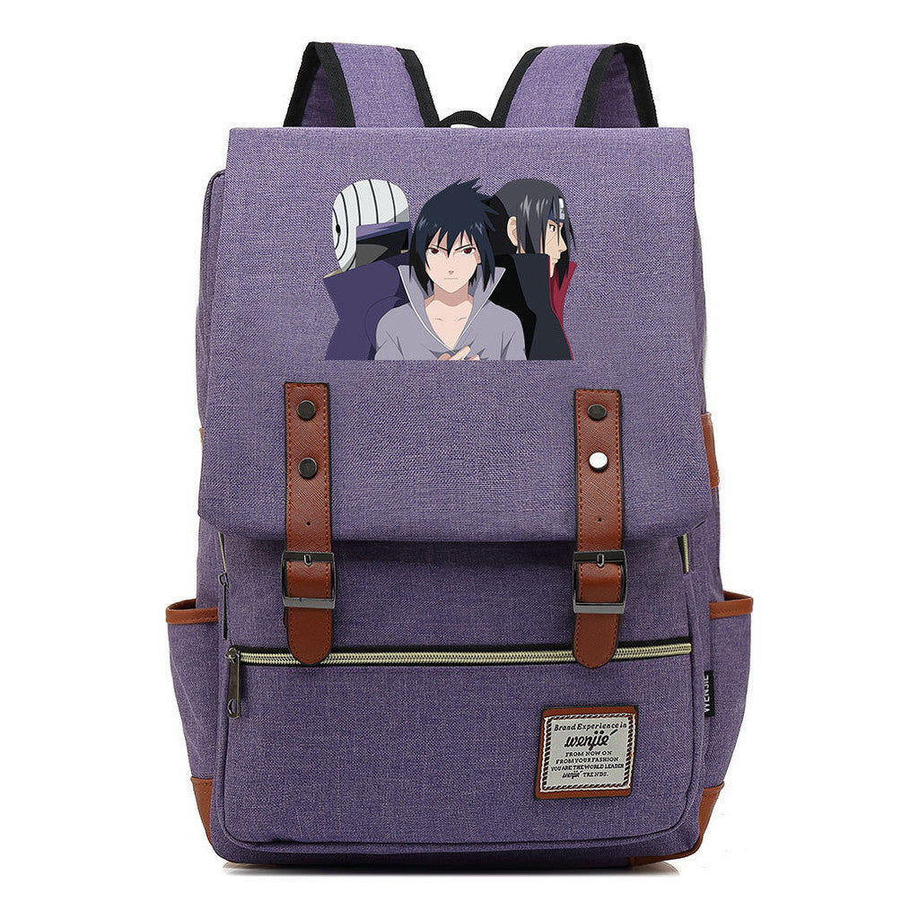 Naruto Printed Teenage Student Backpack, Casual Belt Buckle, Classic Backpack