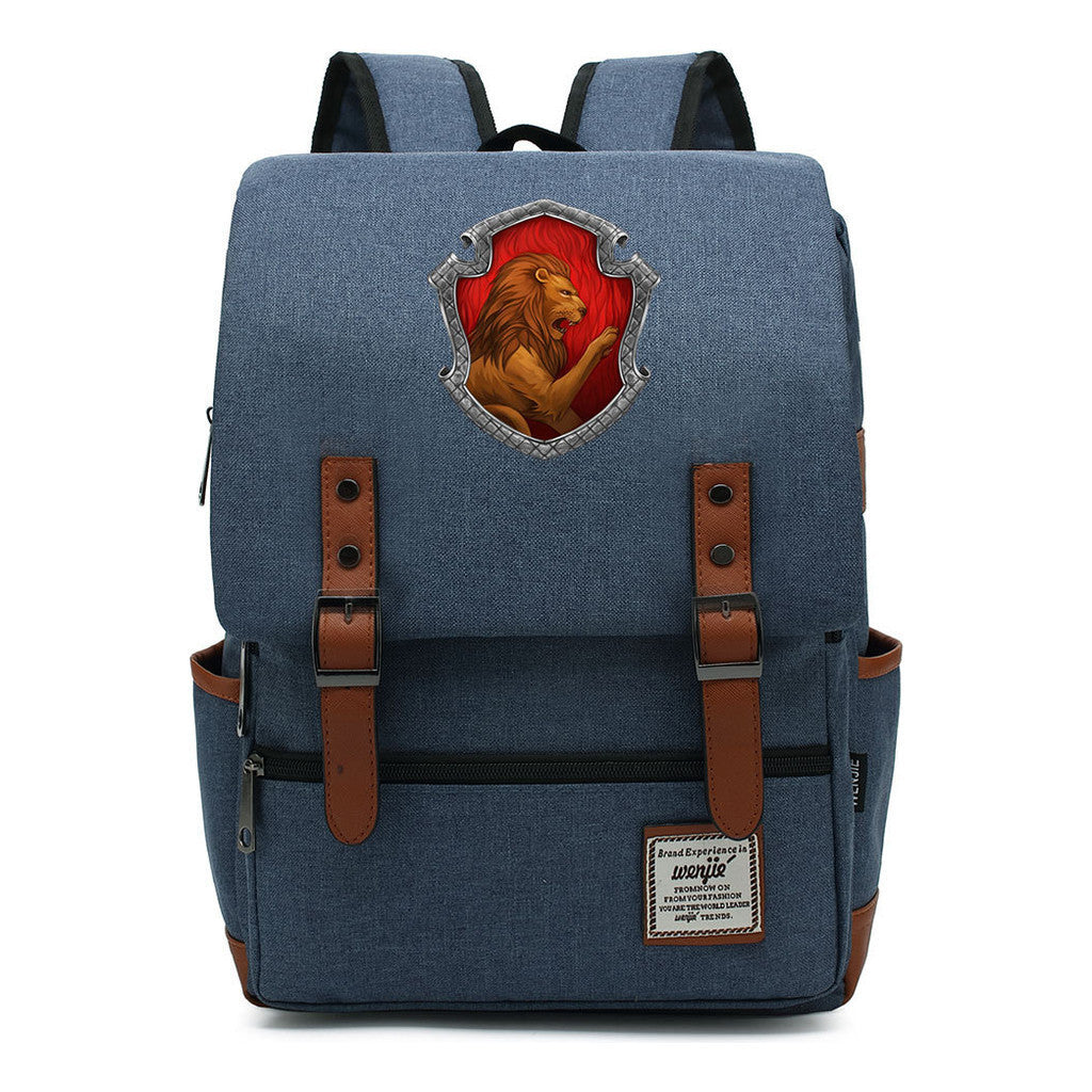 Academy Of Magic Print Teen School Bag Casual Belt Buckle Classic Backpack